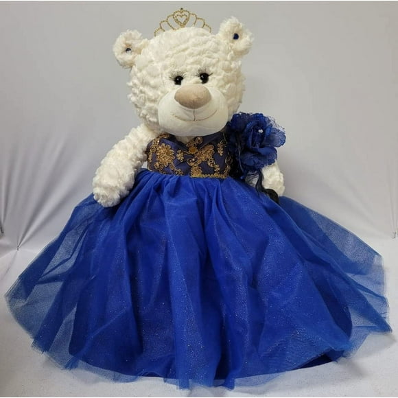 Kinnex collections by Amanda 20 Quince Anos Quinceanera Last Doll Teddy Bear with Dress centerpiece B16631 15 Royal Blue 16inch