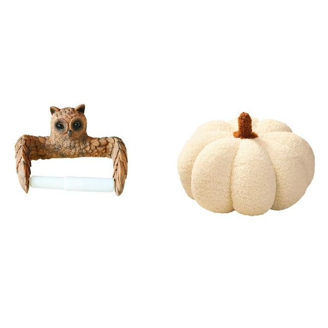 Porta Rollo De Papel Higiénico Con Forma De Calabaza Y Búho De Dibujos Animados Creativos Y Organizador De Almohadas De Peluche Para La Decoración Del Hogar, La Cocina, El Dormitorio, El