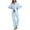 Light Blue, variant on MAYFISH 100% Cotton Pajama Sets for Women Long Sleeve Sleepwear Button Down Pjs Fall 2 Piece Lounge Sets S-XXL(Navy Blue, Medium)