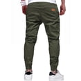 thumbnail image 3 of DYMADE Mens Bermuda Trousers Spliced Elastic Waist Jogger Cargo Pant, 3 of 3