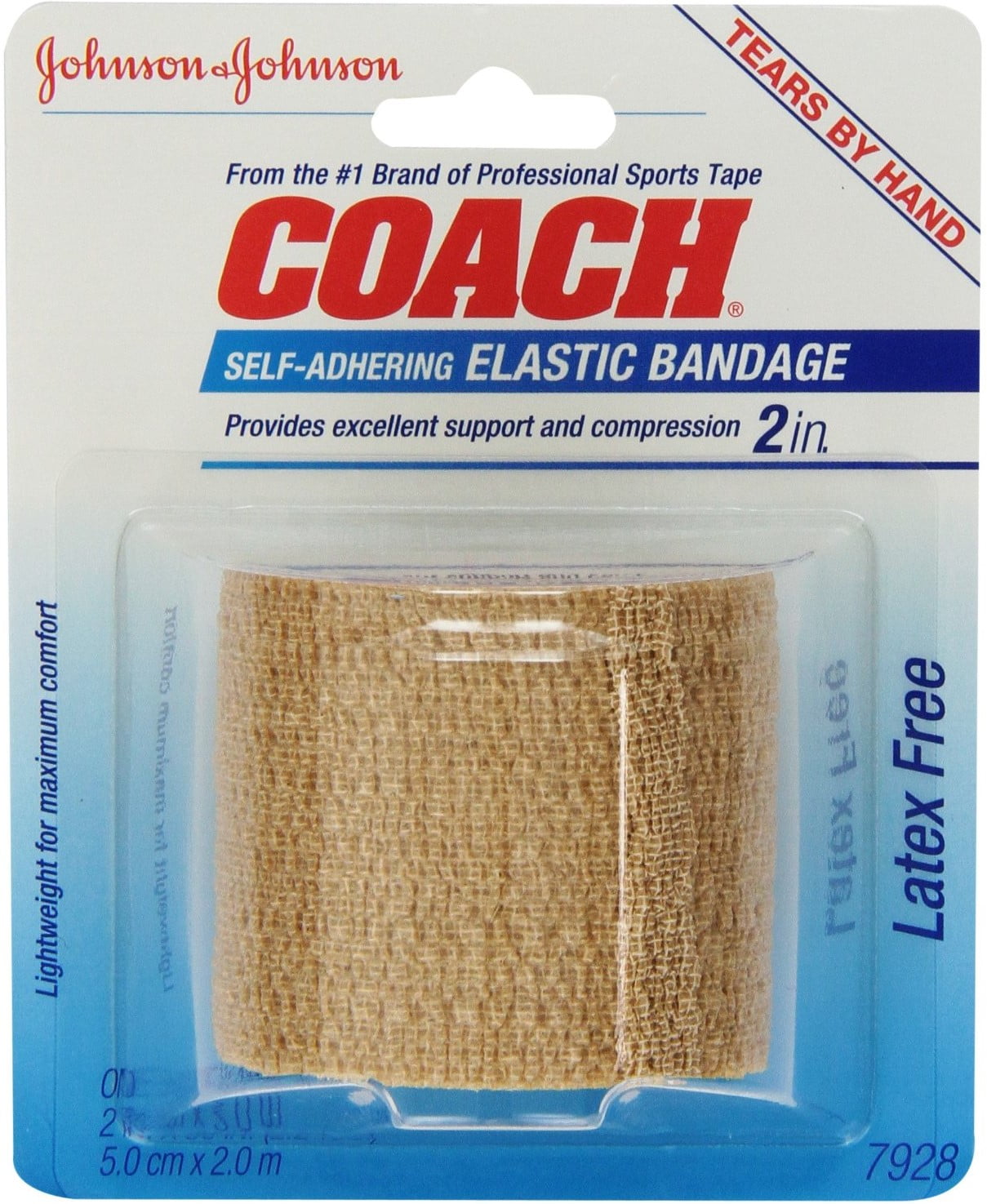 6 Pack JOHNSON & JOHNSON COACH SelfAdhering Elastic Bandage 2 in x 2