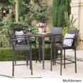 thumbnail image 3 of Noble House Colbin Ensemble de Table de Bar Carrée en Osier Brun Multi 5 Pcs pour Extérieur 32.5 Pouces, 3 of 18