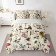 thumbnail image 2 of Feelyou Rustic Mushroom Print Bedding Comforter Set 7pcs, Jungle Flower Floral King Bedding Sets, Farmhouse Plant Botanical Reversible Bed Sheets, Super Cozy Room Decor, 2 of 8