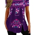 thumbnail image 4 of Gvmfive Womens Plus Size Blouse Tops Short Sleeve Retro Floral Print Tunic T-shirt, 4 of 4