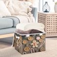 thumbnail image 5 of WOBOGO Gingerbread Man and Candy Large Collapsible Storage Box Flip Lid Fabric Decorative Organizer Container Basket with Handles 16.5×12.6×11.8in, 5 of 7