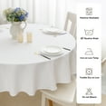 thumbnail image 2 of Romanstile Round Tablecloth 60inch White Polyester Table Cloths Wrinkle Resistant Washable Fabric Table Cover for Wedding Party Restaurant Buffet Table, 2 of 8