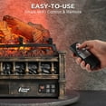 thumbnail image 7 of TURBRO Eternal Flame Infrared Electric Fireplace Logs, 23" Remote Control Fireplace Insert Log Heater, Realistic Lemonwood Ember Bed, Thermostat, Timer, 1500W Bronze, 7 of 7