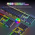 thumbnail image 2 of Wireless Gaming Keyboard and Mouse Combo with 87 Key Rainbow LED Backlight Rechargeable 3800mAh Battery Mechanical Feel Anti-ghosting Ergonomic Waterproof RGB Mute Mice for Computer PC Gamer (White), 2 of 9