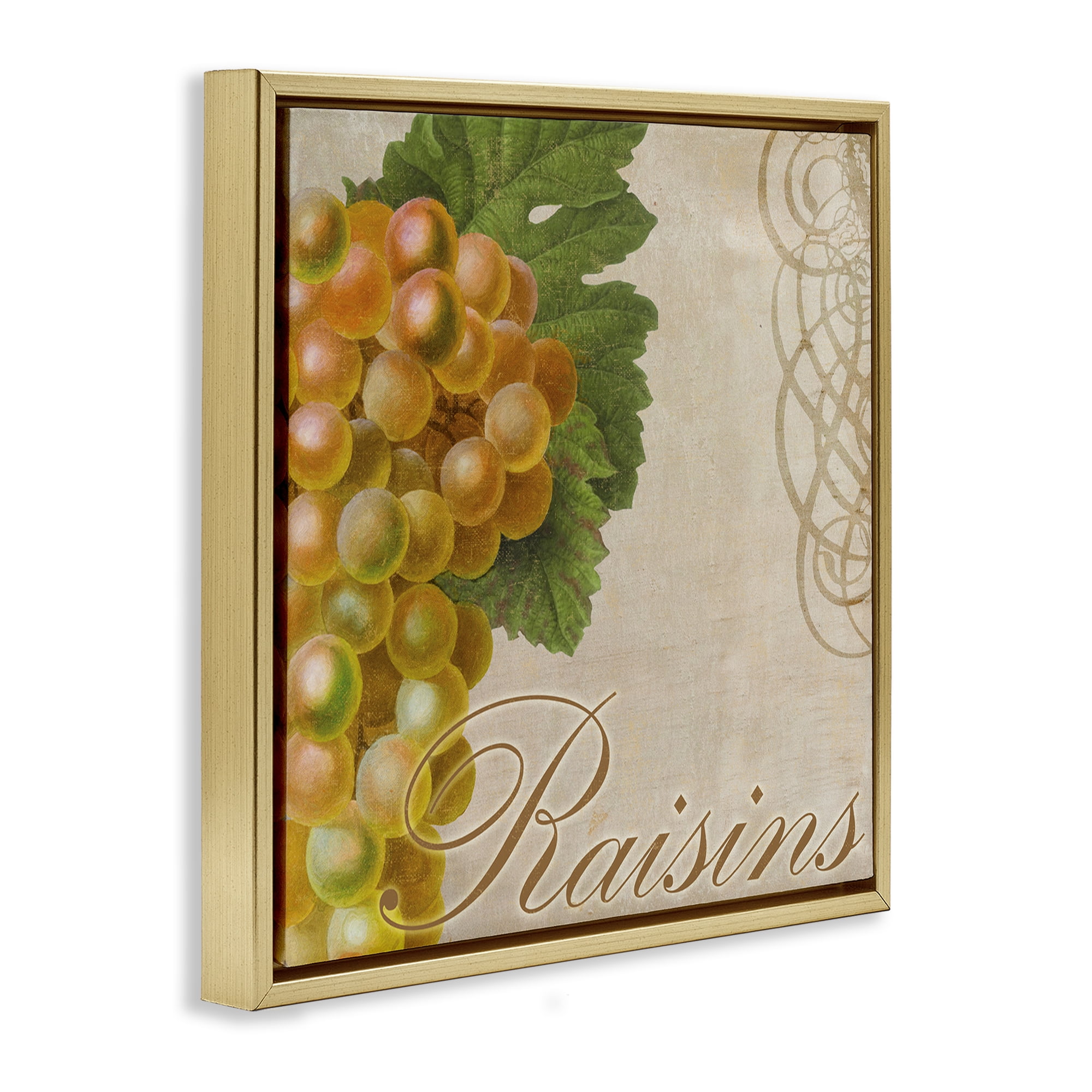 Stupell Industries Vintage French Grapes Food & Beverage Painting Gold Floater Framed Canvas Art Print Wall Art, 25 x 25