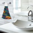 thumbnail image 5 of Yayeee Kitchen Hanging Hand Towels Set of 2 with Loop Bathroom Absorbent Tie Towel, Colorful Waves Pattern, 5 of 7