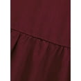 thumbnail image 3 of hirigin Women's Cotton linen Pleated Big Hem Long Skirts Juniors Solid Color Elastic Waist Maxi Skirt Casual Daily Wear, 3 of 6