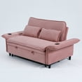 thumbnail image 5 of Miniyam 66" Pink Multi-Functional Sofa Bed, Couch for Living Rooms, 2 Seats Sofa with Adjustable Armrests & Backrests, 5 of 13