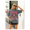 thumbnail image 3 of Women's Gameday Couture  Gray San Francisco 49ers Oversized Classic Grind Washed T-Shirt, 3 of 4