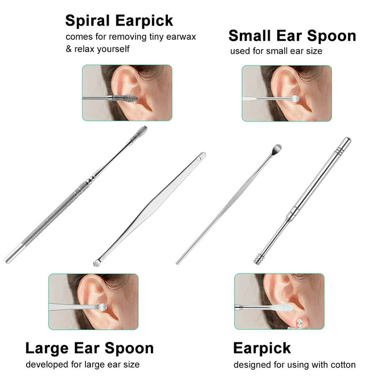 HERCHR Ear Spoon Ear Pick Curette Remover Earpick Tool Ear Spoon