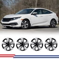 thumbnail image 4 of 16" Set of 4 Hubcaps Wheel Rims Cover for 2016-2025 Honda Civic Sedan Compatible with Steel Wheels Snap on Installation(16-inch,Silver Lacquer & Black Lacquer), 4 of 8