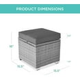 thumbnail image 2 of YANG2 Set of 2 Wicker Ottomans, Multipurpose Outdoor Furniture for Patio, Backyard, Additional Seating, Footrest, Side Table w/Storage, Removable Cushions - Gray/Gray, 2 of 8
