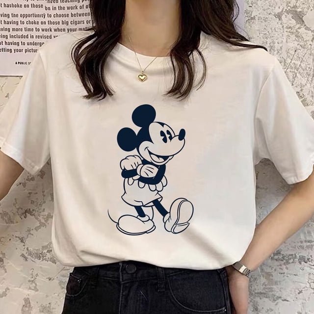 Disney Mickey Mouse 90s Harajuku T Shirt Women Fashion Trend Comfy Casual Tops Tumblr Streetwear Female Clothes Free ShippingXL Gao Jinjia LED