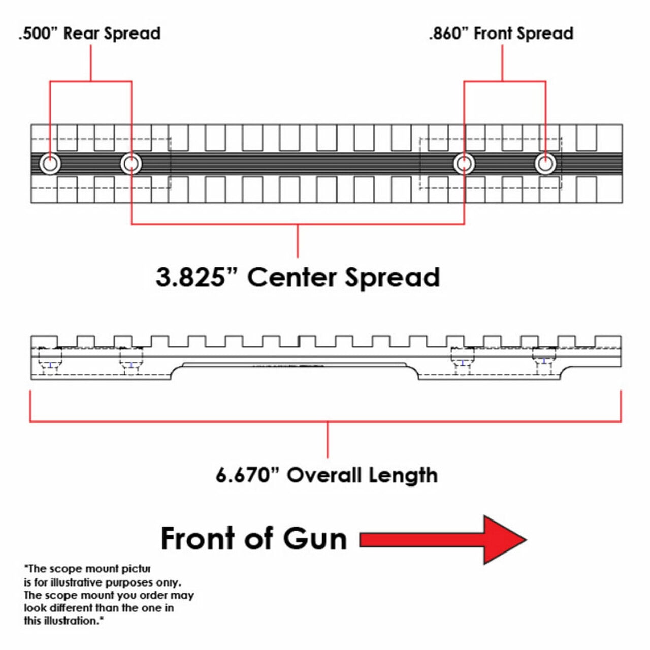 EGW Mauser Picatinny Rail Scope Mount, Undrilled, Large Ring, 0 MOA