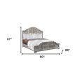 thumbnail image 5 of HomeRoots 521088 67 x 80 x 88 in. Shutter Scallop Solid Wood King Size White Bed, 5 of 5