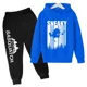 thumbnail image 5 of Conjunto de sudadera con capucha y pantalones de polar para niños, conjunto de 2 piezas, chándal, estampado de cabeza grande de Sasquatch furtivo, 5 of 5