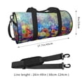 thumbnail image 4 of Xecao Spring Flower Seasonal print Round Travel Duffel Bag is a foldable gym bag with an inner pocket, perfect for travel sports, 4 of 8