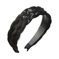 thumbnail image 1 of Diadema trenzada para el cabello, accesorio para el cabello, banda para el cabello trenzada ancha y gruesa Negro, 1 of 9