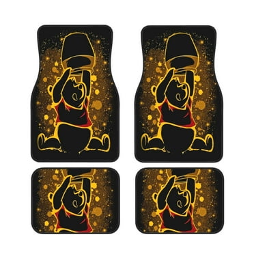 Winnie The Poo Print Car Floor Mat Durable Fabric Heavy Duty Auto Floor Carpets 4pcs/Set Vehicle Floor Protector Mats for Front and Rear