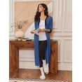 thumbnail image 5 of Ekouaer Women's Zipper Robe 3/4 Sleeves Housecoat Full Length Nightgown Soft Loungewear Robe with Pockets, 5 of 6