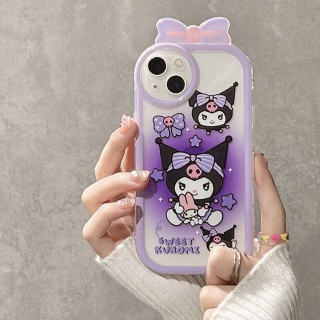 Sanrio Kuromi My Melody funda de teléfono con pulsera para IPhone 14 13 12 11 Pro Max XR XS MAX X carcasa suave a prueba de golpes Y2k Girl Fivean unisex