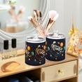 thumbnail image 3 of Yayeee 2 Pack Qtip Holder Bathroom Cotton Swab Canister with Lid Clear Dispenser Set, Black Record, 3 of 6
