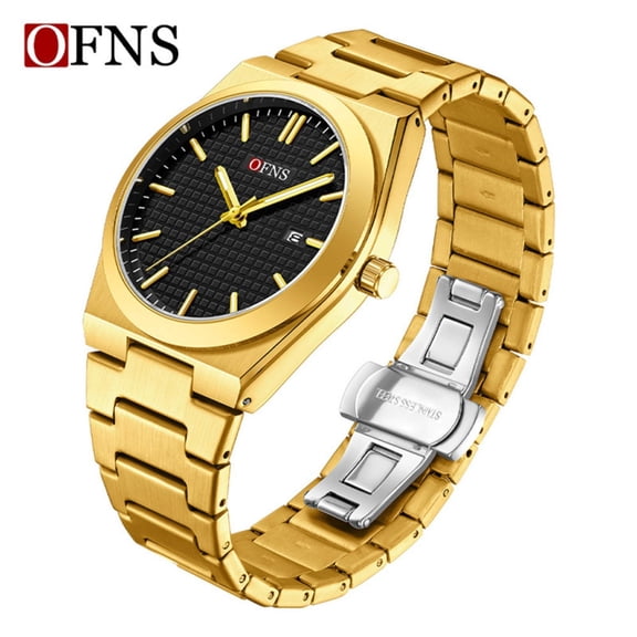 Explojoy Men's Luxury Quartz Watch – Waterproof Stainless Steel with Luminous Dial & Calendar