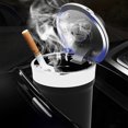 thumbnail image 2 of LED Blue Light Windproof Enclosed Home Ashtrays, Car Cup Holder Ashtray, Automatically Extinguished with Lid Designed, 2 of 7