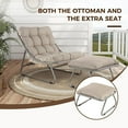 thumbnail image 4 of Simenmax Outdoor Rocking Chair with Ottoman, Sling Recliner Chair with Puffy Cushion and Foot Stool, Modern Patio Lounge Set for Porch Deck Garden, Beige, 4 of 7