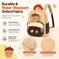 thumbnail image 4 of Lomyolo Toddler Backpack for Girls 3-8, Small Kids Backpack for Preschool Kindergarten, Lightweight School Backpack with Cartoon Patterns, Oxford Bookbag for Travel-Khaki, 4 of 7