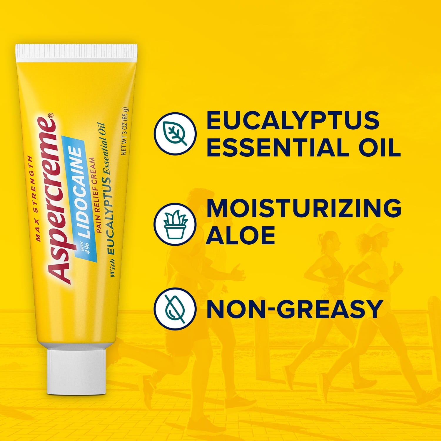 (2 pack) Aspercreme with 4% Lidocaine Cream, Eucalyptus, 3 oz.
