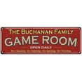 thumbnail image 1 of The Buchanan Family Red Game Room Metal 8x24 Sign 108240038879, 1 of 1