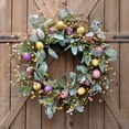 thumbnail image 6 of Idyllic 18 Inch Spring Easter Colorful Eggs Eucalyptus Leaves for Front Door, Eggs Berries Wreath with Artificial Green Leaves for Inside and Outside, Summer Spring Home Decor Wreath, 6 of 6