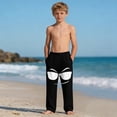 thumbnail image 6 of Boys Lounge Pants Funny Face Graphic Sweatpants Soft Stretchy Fabric with Pockets Black (Size 4-14),Size 4 T, 6 of 9