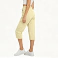 thumbnail image 5 of Bloomae Women's Cargo Capris Lightweight Quick Dry Hiking Travel Capris Summer Casual Drawstring Elastic High Waist Cropped Pants with Multi-Pockets, 5 of 9