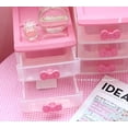thumbnail image 3 of ABCISI Kawaii Desk Organizer, Kawaii Room Accessories Room Decor with Pink Bowknot , Lovely Girls Receiving Storage Cabinets Box, Room Desktop Makeup Organizer With Four-tier Desk (4 Layers), 3 of 9