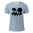 thumbnail image 4 of VBARHMQRT Men's Tank Shirts Men's Print Theme T Shirt Printed Solid Color Short Sleeve Top Light Blue, 4 of 4