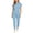 Light Blue, variant on Purcolt Scrub Sets for Women Lightweight Stretchy Stand Neck Tops and Tapered Jogger Pants Comfort Medical Uniforms Sets for Nurse Esthetician Workwear