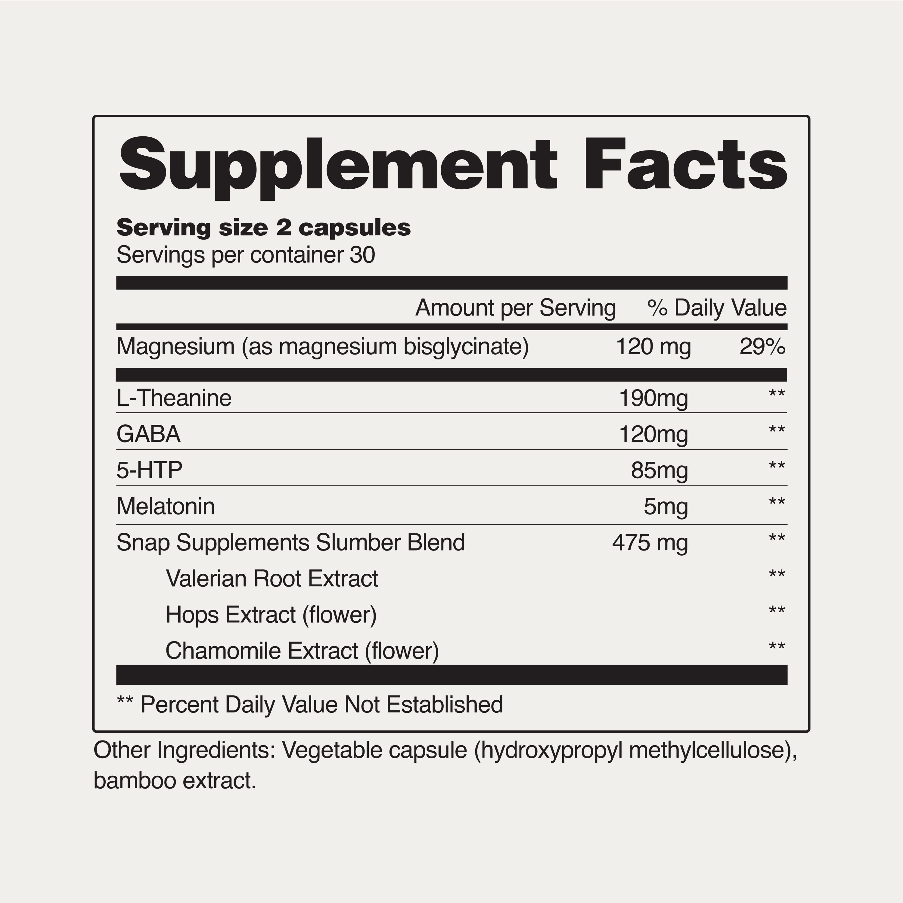 Snap Supplements Natural Sleep Aid Dietary Supplement Melatonin Valerian Root for Sleep Support 120 Capsules 2 Pack