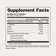 Snap Supplements Sleep Support with Melatonin and Valerian Root, 120 Capsules, 2-Pack, Easy-to-Use Capsule Format, For complex supports relaxation and restful sleep support, Nighttime support