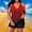 Red, variant on Womens 2 Piece Tankini Swimsuits Plus Size Gradient Print Tummy Control Bathing Suit with Shorts Fashion Swimwear