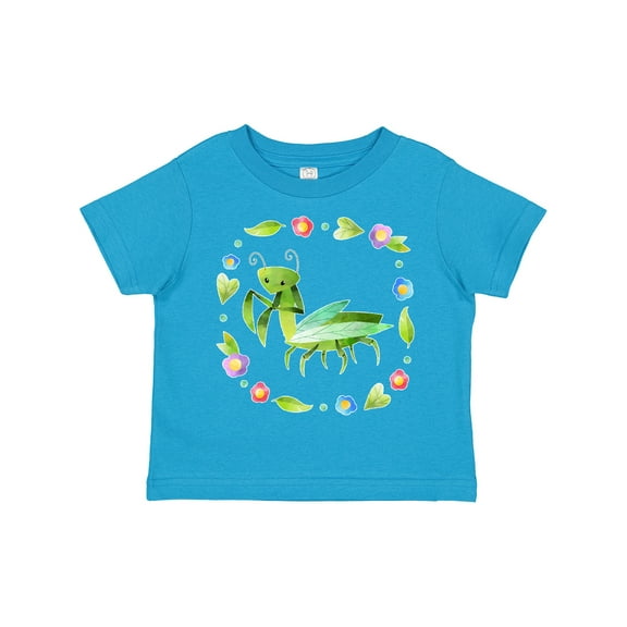 Inktastic Praying Mantis with Flowers and Leaves Boys or Girls Toddler T-Shirt