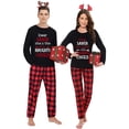 thumbnail image 3 of Conjuntos de pijamas de pareja navideña, ropa de dormir negra, ropa de salón para adultos, Dear Santa, She's & He's The Naughty Ones, 3 of 4