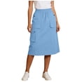 thumbnail image 2 of Qzwdhjm Cargo Skirts for Women with Pockets Elastic Waist Midi Skirt Solid Comfy A Line Skirts Summer Casual Skirt for Going Out, 2 of 6
