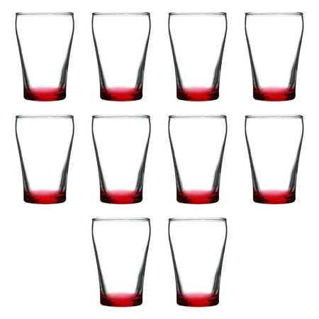 Shot Glasses 5.5 oz. Set of 10, Bulk Pack - Sampler, Great for Wedding, Party, Birthday, Events - Red