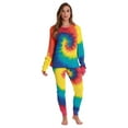 thumbnail image 2 of Just Love Family Thermal Set  Trendy Tie Dye Coordinated Sleepwear for Everyone (Tie Dye Bold Bright -Women, Women X-Small), 2 of 4